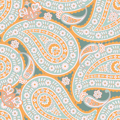 Fotobehang Paisley patronen Sierlijk paisley ornament met bloemmotief  © antalogiya