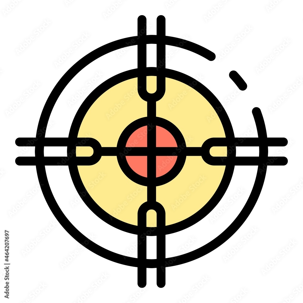 Ai target icon. Outline ai target vector icon color flat isolated Ai target icon. Outline ai target vector icon color flat isolated