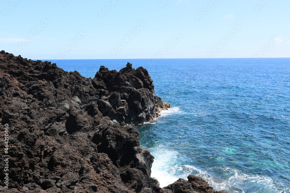 The lava formations of the coast of the island of Pico, Azores The lava formations of the coast of the island of Pico, Azores