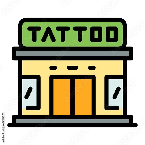 Tattoo studio icon. Outline tattoo studio vector icon color flat isolated