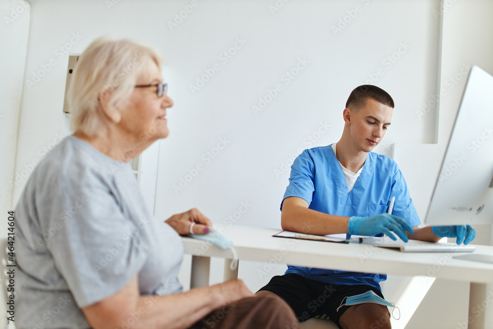 elderly woman patient at the doctor's appointment health care