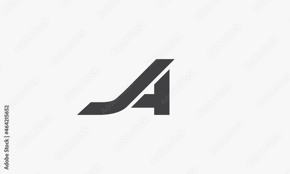 J4 or JA letter logo isolated on white background. J4 or JA letter logo isolated on white background.