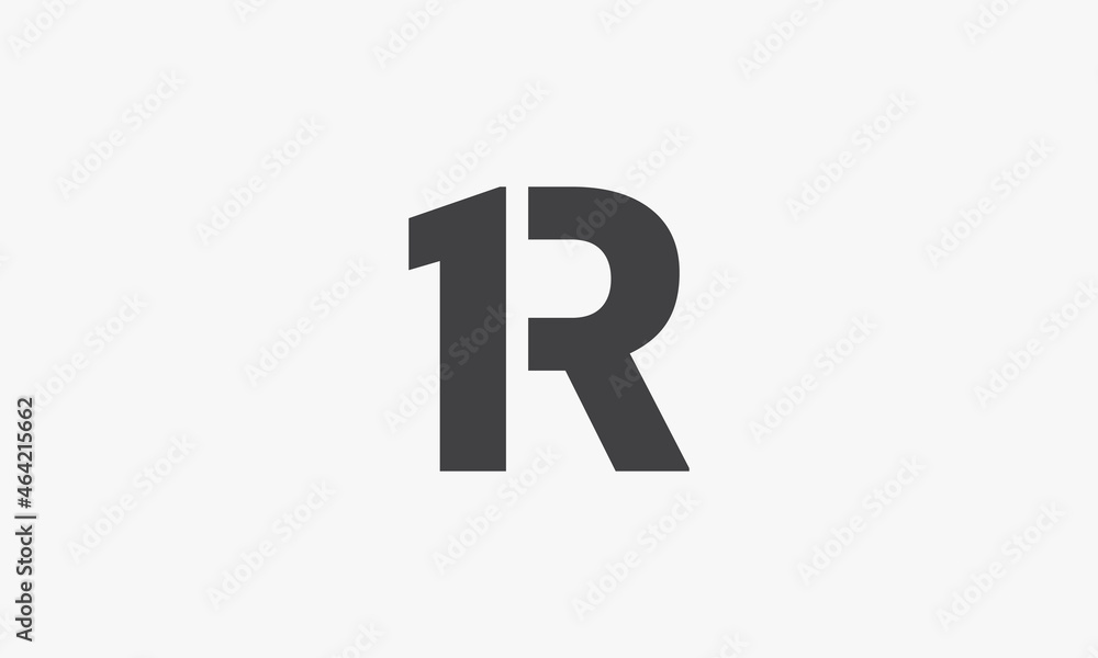 1R letter logo isolated on white background. 1R letter logo isolated on white background.