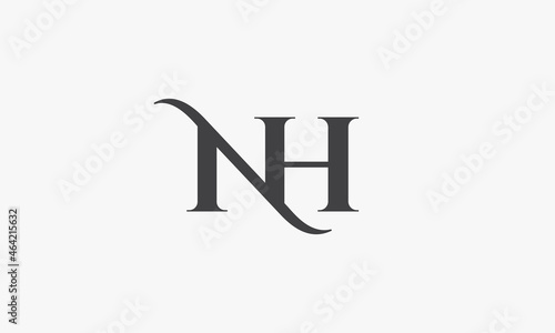 NH letter logo concept isolated on white background. photo