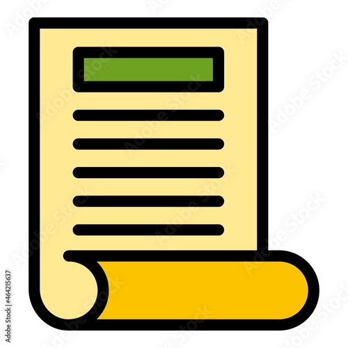 Catalogue paper icon. Outline catalogue paper vector icon color flat isolated