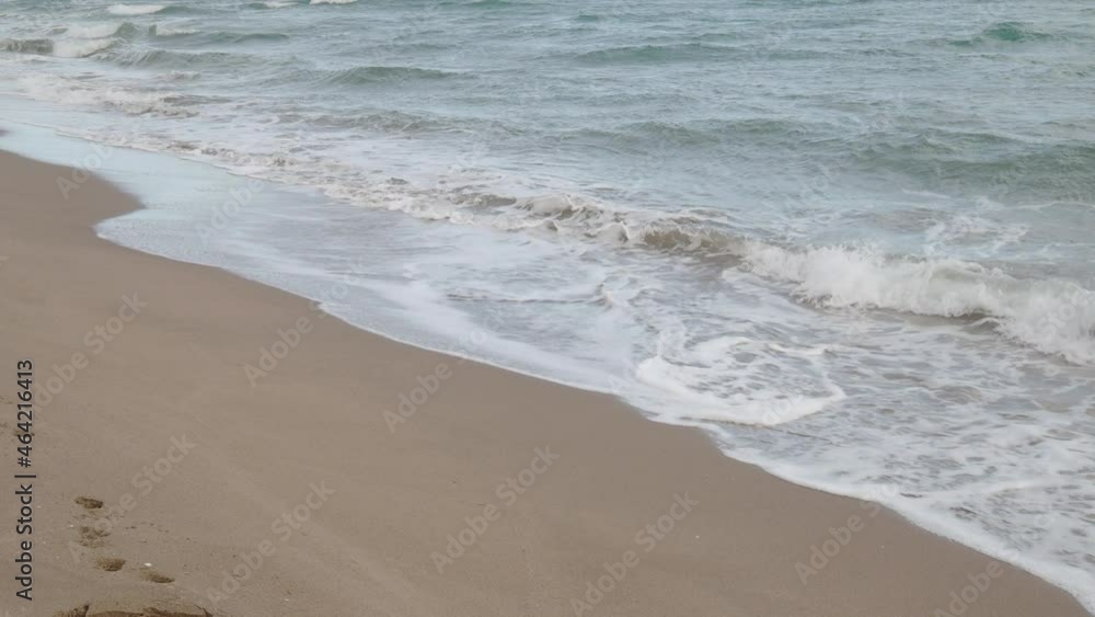 Seascape. The video was filmed in Spain, on one of the beaches of the city of L'escala. Autumn. The wind raised the waves of the sea. Seascape. The video was filmed in Spain, on one of the beaches of the city of L'escala. Autumn. The wind raised the waves of the sea.