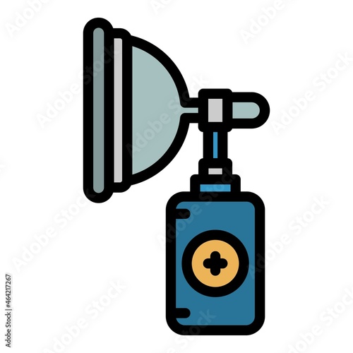 Anesthesia tube icon. Outline anesthesia tube vector icon color flat isolated