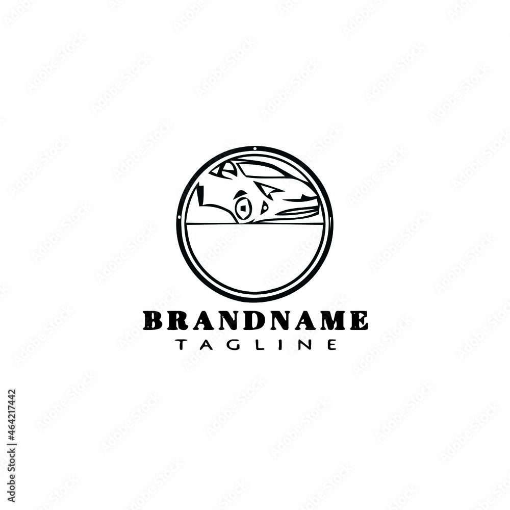 Obraz premium car logo cartoon icon cute template black isolated vector illustration