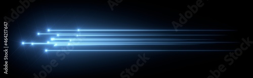 Data transfer concept. Blue rays of light.  photo