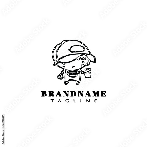 caretaker logo cartoon icon design template black isolated vector