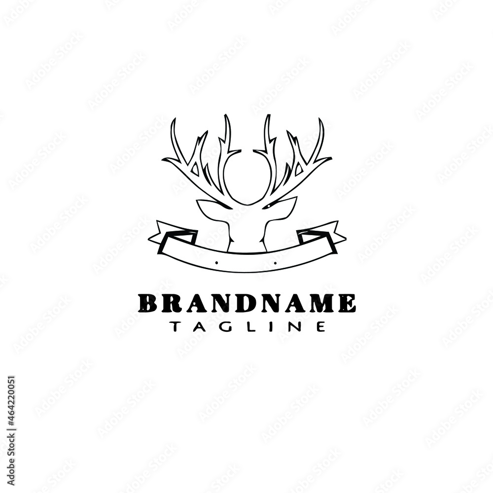 deer or caribou logo cartoon icon design template black isolated vector illustration deer or caribou logo cartoon icon design template black isolated vector illustration