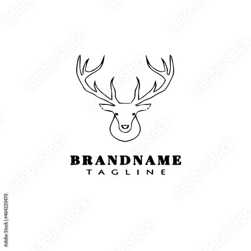 deer or caribou logo cartoon icon design template concept isolated vector illustration