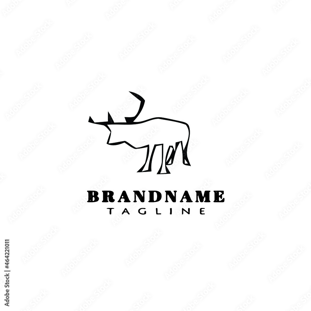 cute deer or caribou logo cartoon icon design template black isolated vector illustration cute deer or caribou logo cartoon icon design template black isolated vector illustration