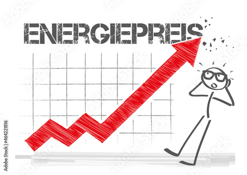 Energiepreis - steigende Energiepreise Vektor Illustration - deutscher Text