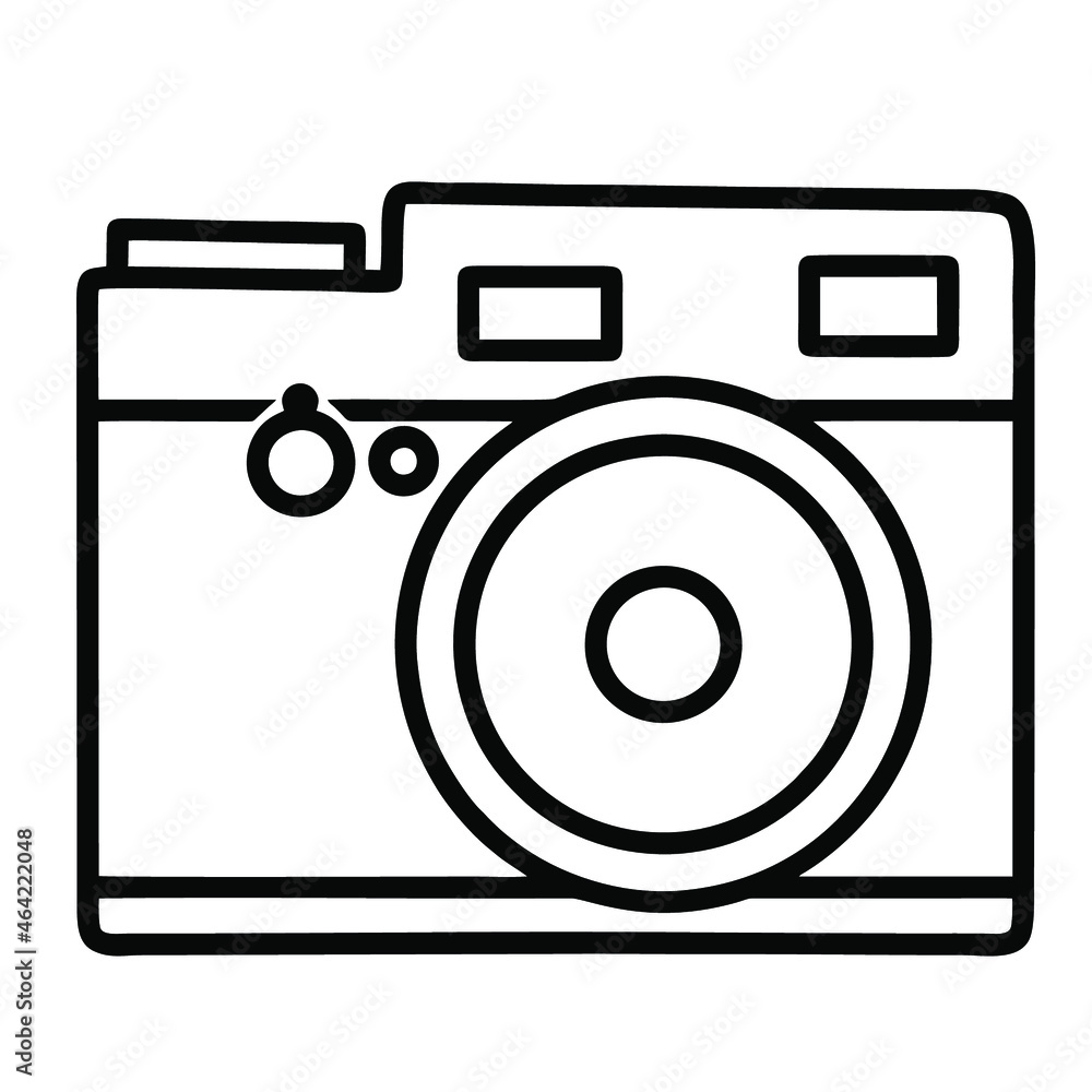 Illustration of camera icon vector thin line style Illustration of camera icon vector thin line style