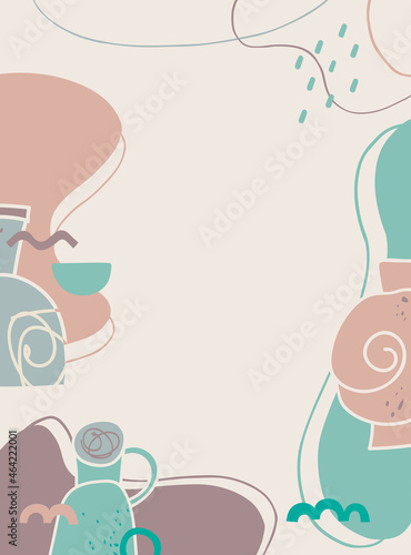 Abstract art templates with vases. Vector background. Illustration for mobile apps, social media posts, designs, banners and advertisements.