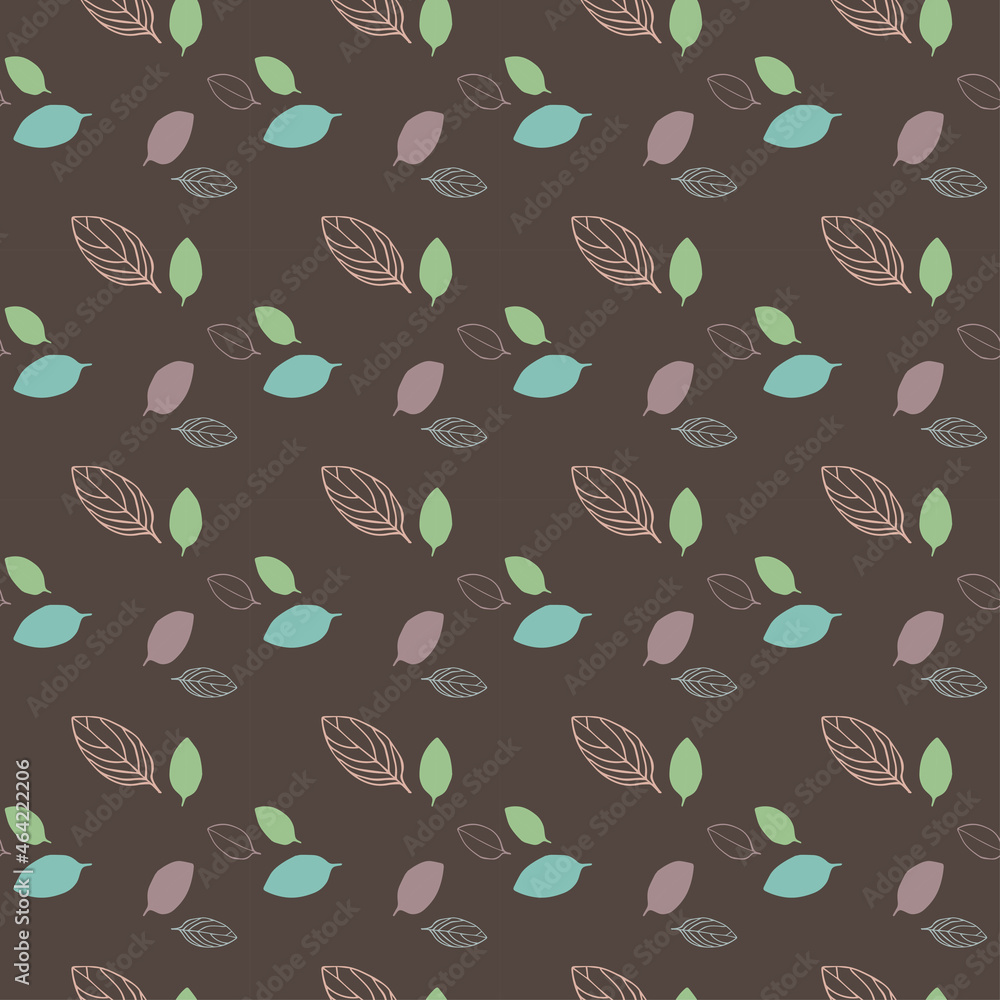 Vector seamless pattern with
leaves on brown background. Design for cosmetics, spa, health care products and perfume. Best for textile, wrapping paper, post cards and farmers market. Vector seamless pattern with
leaves on brown background. Design for cosmetics, spa, health care products and perfume. Best for textile, wrapping paper, post cards and farmers market.
