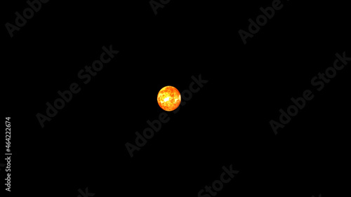 Planet sun on black background .Planet sun on space.