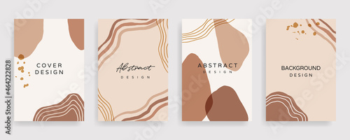 Social media Posts and Stories Template, textures and shapes for Organic design cover, Linocut Elements , invitation, wall arts, creative minimal trendy style Vector illustration.