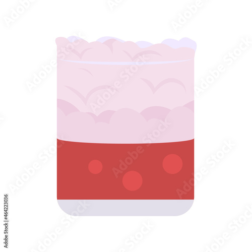 Punch drink in glass semi flat color vector item. Realistic object on white. Glassware with alcoholic beverage isolated modern cartoon style illustration for graphic design and animation