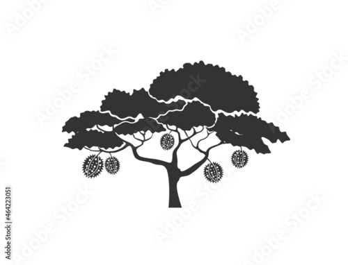 durian tree vector silhouette