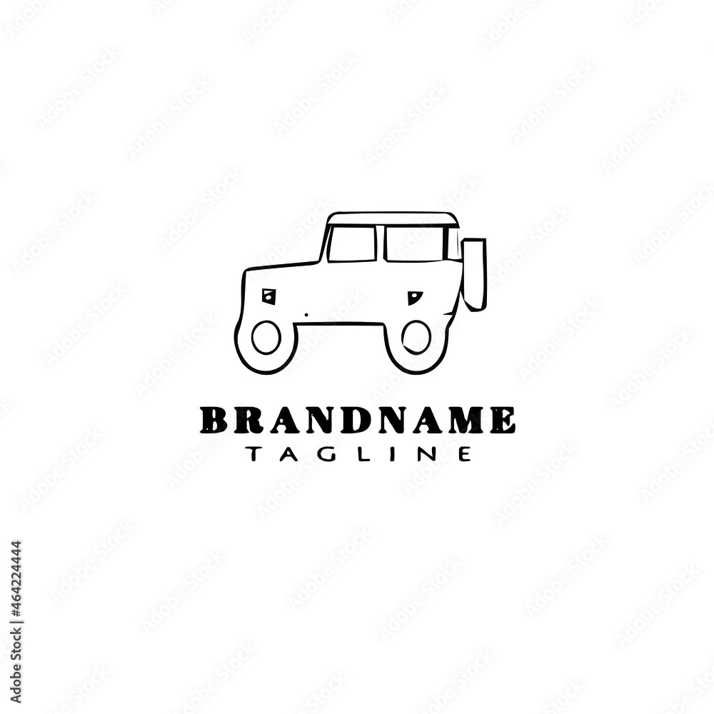 creative car logo cartoon icon design template black isolated vector illustration