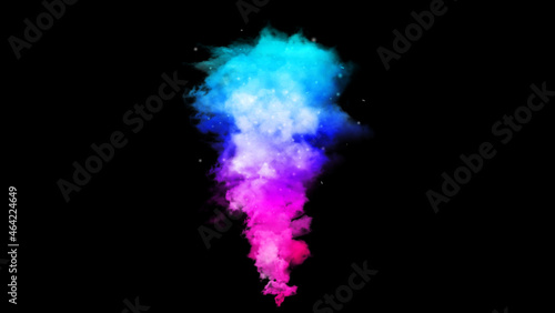 Realistic colorful fog on black background. 
