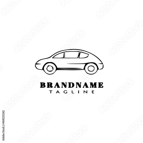 unique car logo cartoon icon cute template black isolated vector symbol
