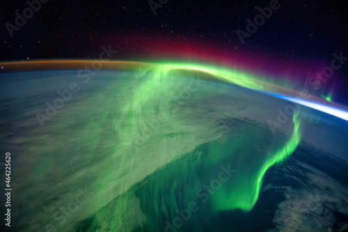 Aurora Borealis, Digital Enhancement. Elements of this image furnished by NASA photo