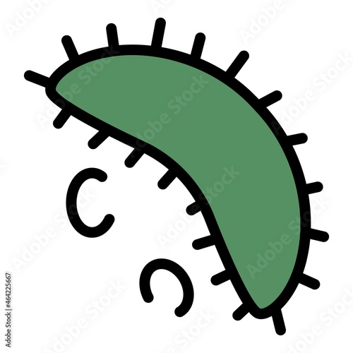 Infection bacteria icon. Outline infection bacteria vector icon color flat isolated