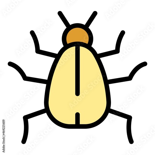 Organism bug icon. Outline organism bug vector icon color flat isolated