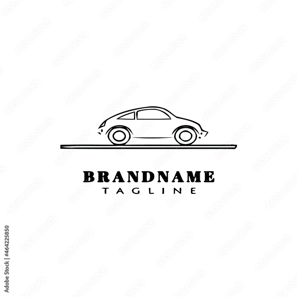 creative car logo cartoon icon design template black isolated vector