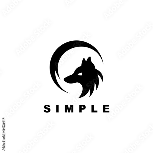 Vector illustration of Wolf in black color. 