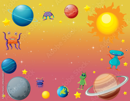 A banner outer space scence background