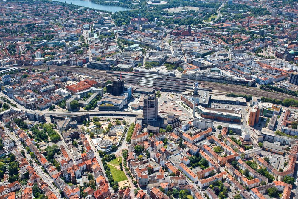Naklejka premium Luftbild Zentrum Hannover