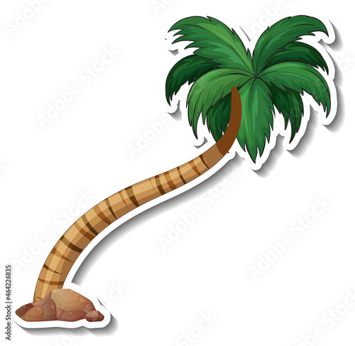 Palm tree sticker isolated on white background