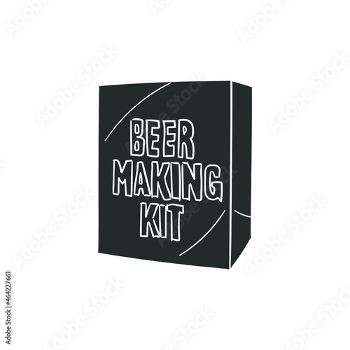 Beer Kit Icon Silhouette Illustration. Box Home Liquid Vector Graphic Pictogram Symbol Clip Art. Doodle Sketch Black Sign.