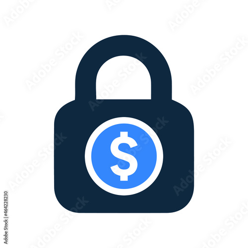 Locked, lock, dollar icon. Simple editable vector illustration.