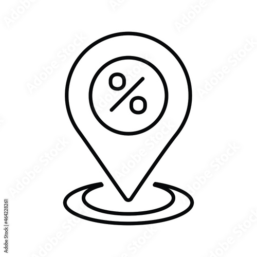 Free Download Location, discount outline icon. Line art vector EPS. - GFXLoad