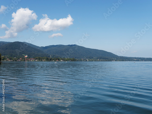 Bavaria landscape. Around the lake of Tegernsee with view on Bad Wiessee in Upper bavaria