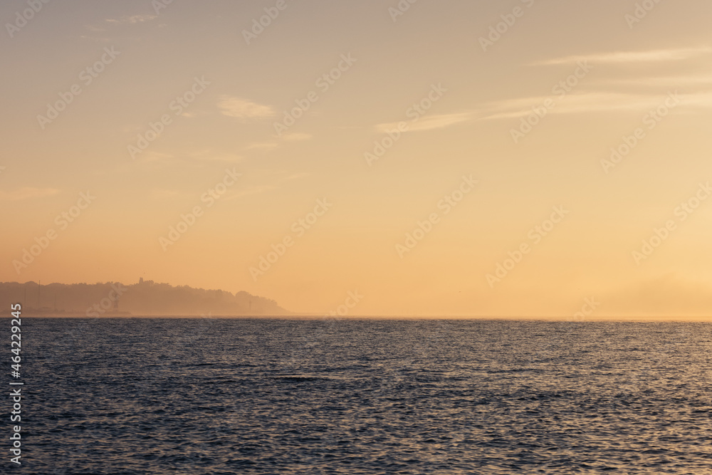 Dramatic sunrise landscape over the sea