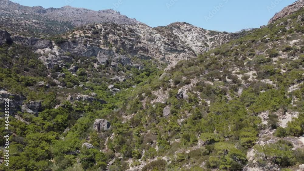 Greece, Crete, landscape with olive trees and tiny mountain village Greece, Crete, landscape with olive trees and tiny mountain village
