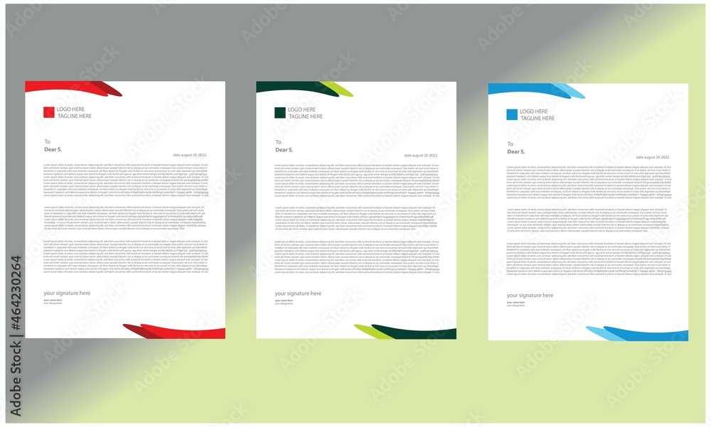 New letterhead a4 colorful template design here