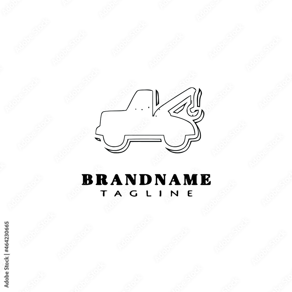 towing car cartoon logo template icon design black simple vector illustration towing car cartoon logo template icon design black simple vector illustration