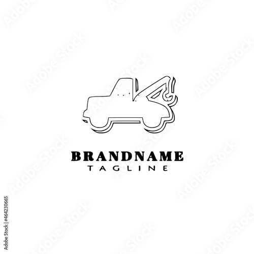 towing car cartoon logo template icon design black simple vector illustration