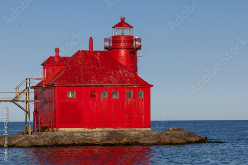 Sturgeon Bay Breakwater Lighthouse Along Lake Michigan