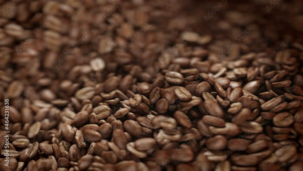 Coffee beans roasted in grinder machine in 4K Coffee beans roasted in grinder machine in 4K