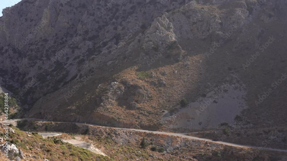 Empty rural road through the beautiful gorge of Kourtaliotikos in Crete Island in Greece. Empty rural road through the beautiful gorge of Kourtaliotikos in Crete Island in Greece.