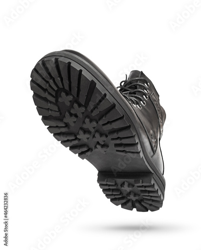 Slika na platnu Black boots isolated on white