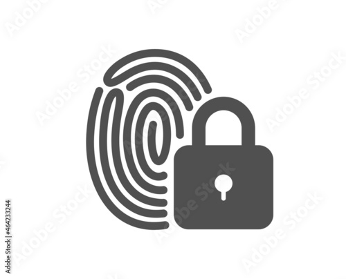 Lock icon. Fingerprint access sign. Security padlock symbol. Classic flat style. Quality design element. Simple lock icon. Vector